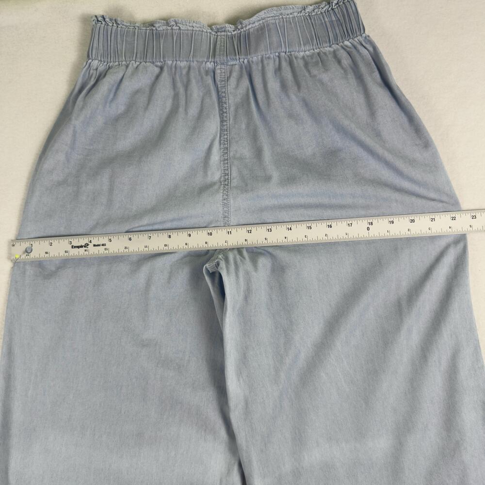 SINCERELY JULES Wide Leg High Rise Pants Paperbag Waist Pockets Baby Blue Size M - Picture 15 of 16